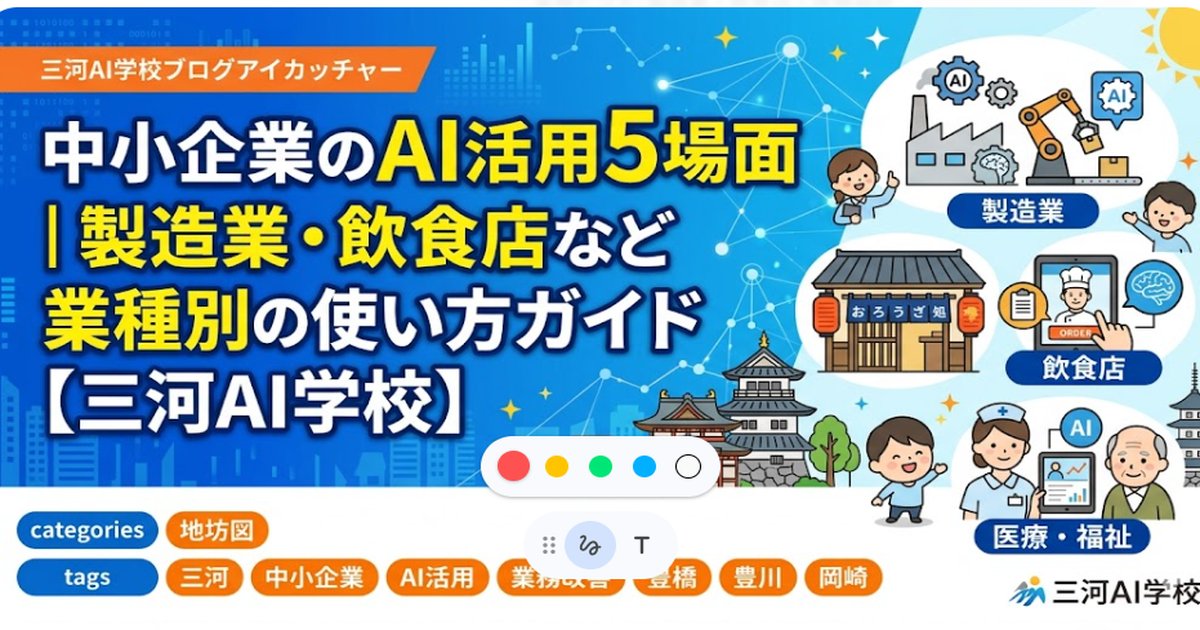 中小企業のAI活用5場面｜製造業・飲食店など業種別の使い方ガイド【MIKAWA AI PICKS】のサムネイル